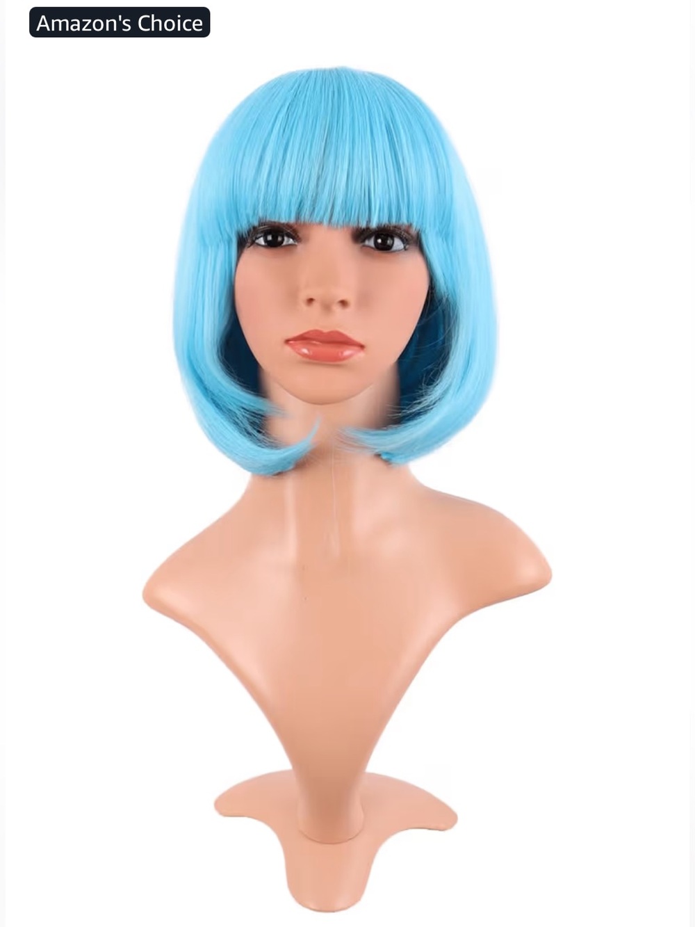 x6 Light Blue Short Bob Wig with Bangs - NWT